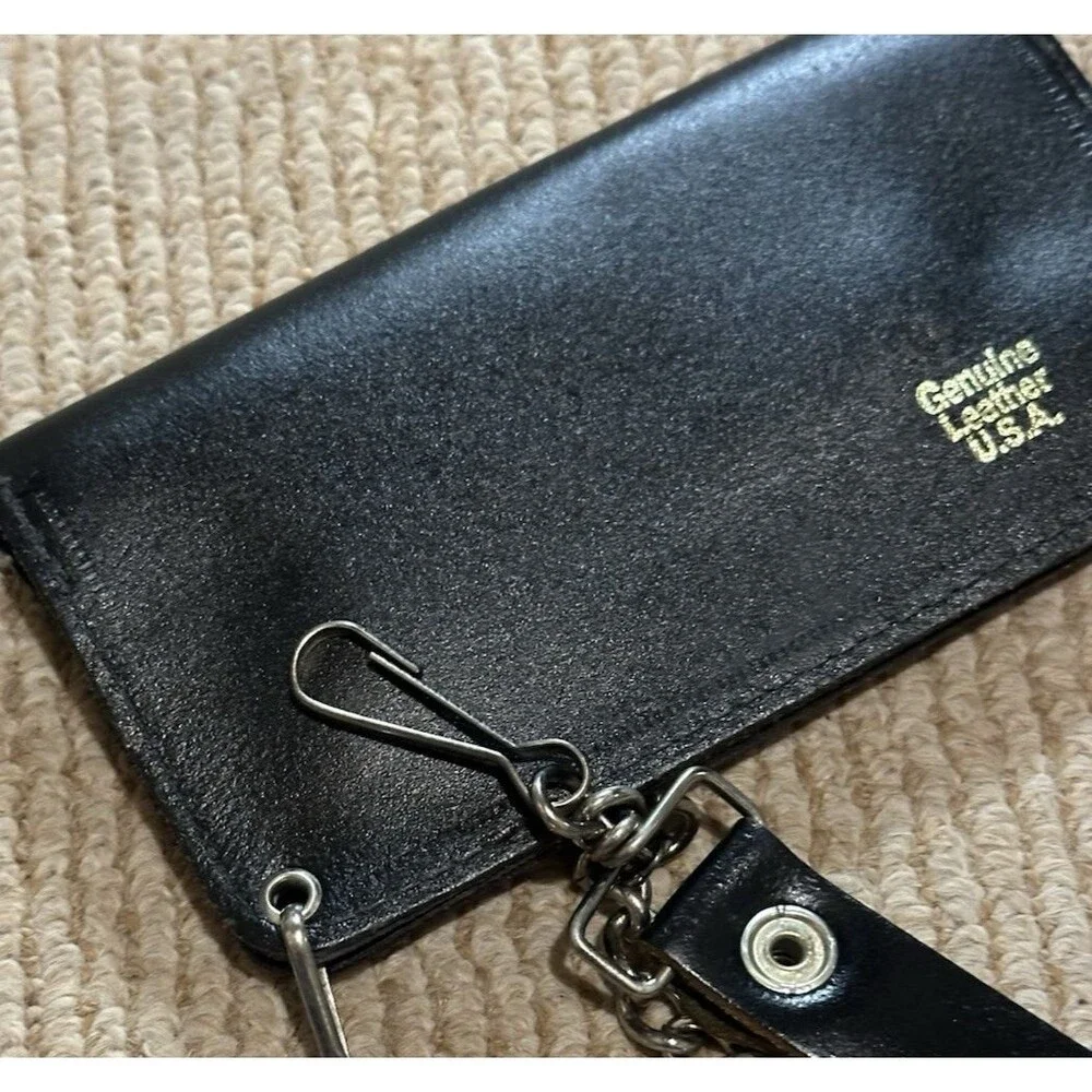 Wallet Genuine Leather USA Chain Cool moto biker retro outsiders western chief